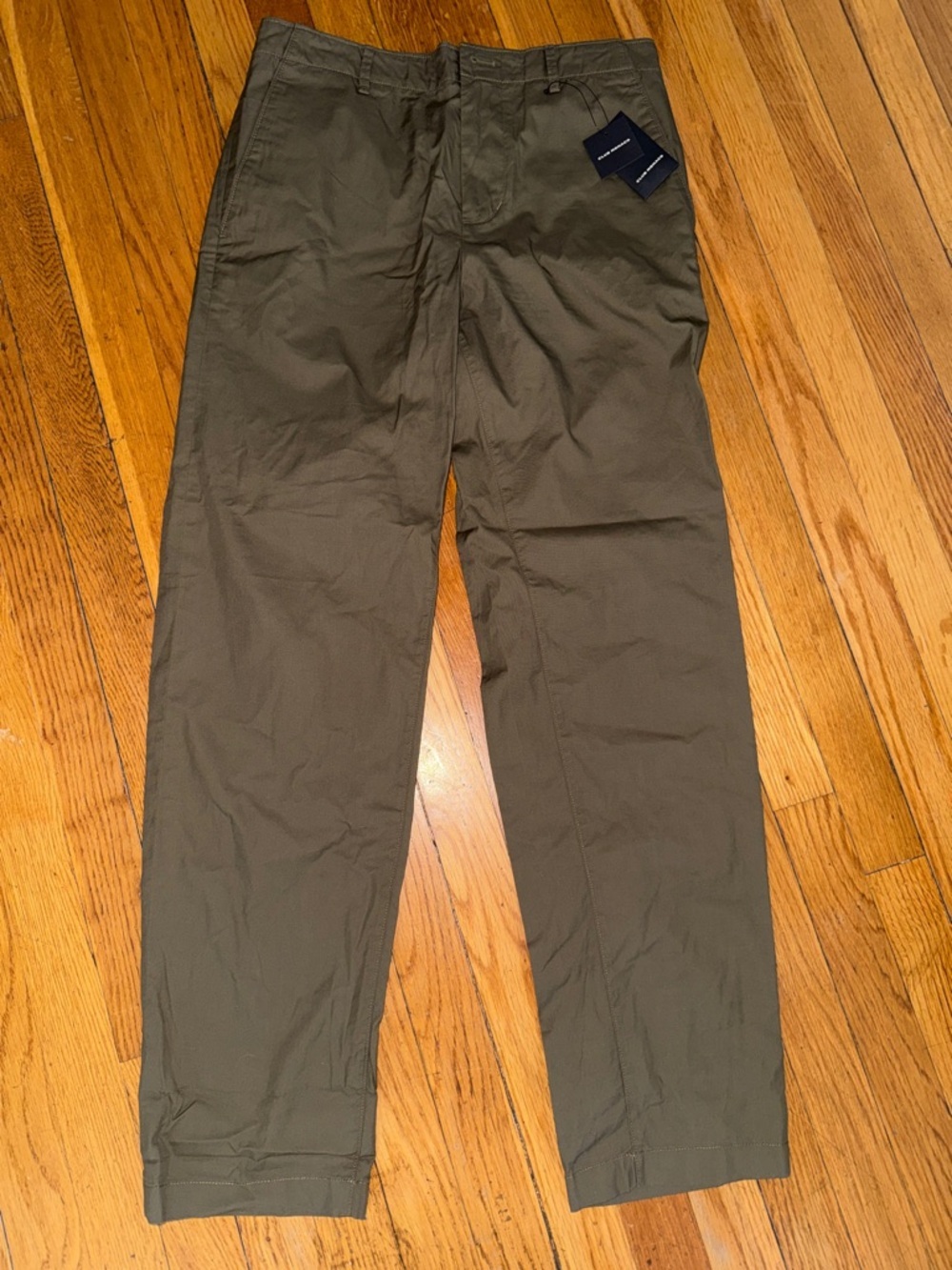 NWT Club Monaco men's Olive drab Chinos soft twill pant for Men size 29